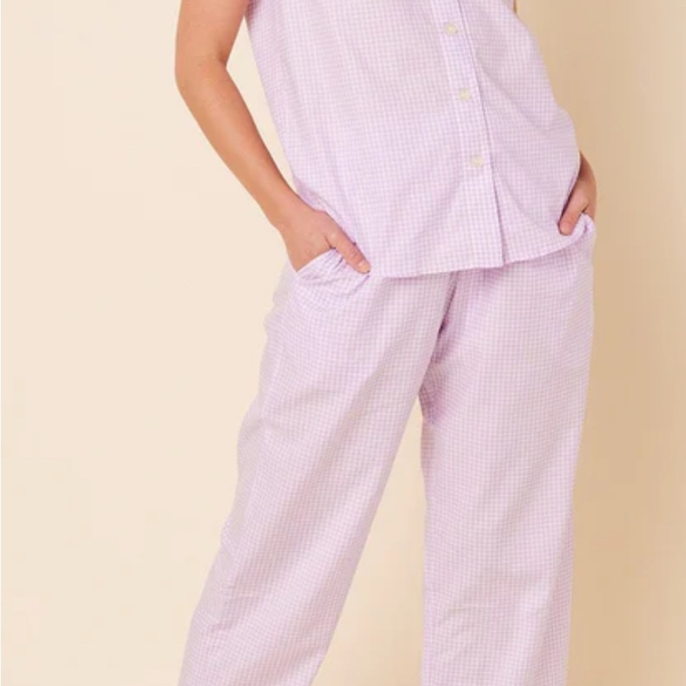 The Cat’s Pajamas Lavender Gingham Women's Pajama Set LN